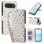 For iPhone 17 Air Flower Pattern Buckle Leather Phone Case with Lanyard(Florals)