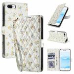 For iPhone 8 Plus / 7 Plus / 6 Plus Flower Pattern Buckle Leather Phone Case with Lanyard(Yellow Flowers)