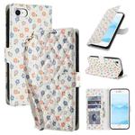 For iPhone SE 2022 / SE 2020 / 8 / 7 Flower Pattern Buckle Leather Phone Case with Lanyard(Florals)