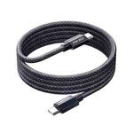 REMAX CB01 PD65W Type-C to Type-C Aluminum Alloy Braided Fast Charging Data Cable with LED Light, Length: 1.2m(Black)