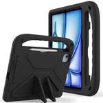 For iPad Air 11 2024 / 2025 Handle EVA Shockproof Tablet Case with Holder(Black)