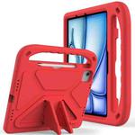 For iPad Air 11 2024 / 2025 Handle EVA Shockproof Tablet Case with Holder(Red)