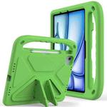 For iPad Air 11 2024 / 2025 Handle EVA Shockproof Tablet Case with Holder(Green)