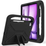 For iPad Air 13 2024 / 2025 Handle EVA Shockproof Tablet Case with Holder(Black)