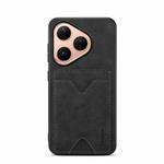 For Huawei Pura 80 5G Denior D06 PU Back Cover Card Slot Holder Phone Case(Black)