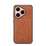 For Huawei Pura 80 5G Denior D06 PU Back Cover Card Slot Holder Phone Case(Brown)
