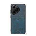 For Huawei Pura 80 Pro 5G Denior D06 PU Back Cover Card Slot Holder Phone Case(Blue)