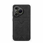 For Huawei Pura 80 Ultra 5G Denior D06 PU Back Cover Card Slot Holder Phone Case(Black)