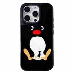 For iPhone 14 Pro Max Black Back White Belly Penguin Pattern Silicone Phone Case(Black)