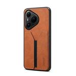 For Huawei Pura 80 Pro 5G Denior D07 DV Elastic Card Slot PU Back Cover Phone Case(Brown)