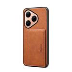 For Huawei Pura 80 5G Denior D08 PU Single Card Slot Holder Phone Case(Brown)