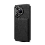 For Huawei Pura 80 Ultra 5G Denior D08 PU Single Card Slot Holder Phone Case(Black)