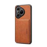 For Huawei Pura 80 Ultra 5G Denior D08 PU Single Card Slot Holder Phone Case(Brown)
