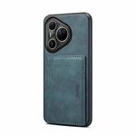 For Huawei Pura 80 Ultra 5G Denior D08 PU Single Card Slot Holder Phone Case(Blue)