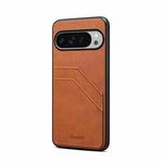 For Google Pixel 10 Pro XL Denior D09 PU Dual Card Slot Back Cover Phone Case(Brown)