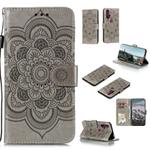 For Motorola Moto Edge Plus Mandala Embossing Pattern Horizontal Flip PU Leather Case with Holder & Card Slots & Walle & Lanyard(Gray)