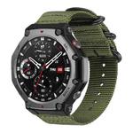 For Amazfit T-Rex 3 xDfind Ring Buckle Nylon Canvas Watch Band(Army Green)