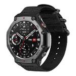 For Amazfit T-Rex 3 xDfind Ring Buckle Nylon Canvas Watch Band(Black)