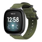 For Fitbit Versa 4 / 3 / Sense 2 / Sense xDfind Ring Buckle Nylon Canvas Watch Band(Army Green)