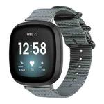 For Fitbit Versa 4 / 3 / Sense 2 / Sense xDfind Ring Buckle Nylon Canvas Watch Band(Grey)