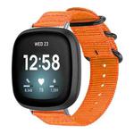For Fitbit Versa 4 / 3 / Sense 2 / Sense xDfind Ring Buckle Nylon Canvas Watch Band(Orange)