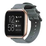 For Fitbit Versa 2 / Versa / Versa Lite xDfind Ring Buckle Nylon Canvas Watch Band(Grey)