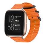 For Fitbit Versa 2 / Versa / Versa Lite xDfind Ring Buckle Nylon Canvas Watch Band(Orange)