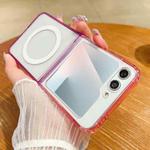 For Samsung Galaxy Z Flip6 Contrast Color Gradient Transparent MagSafe Phone Case(Purple Pink + Light Purple)