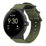 For Google Pixel Watch 3 45mm xDfind Ring Buckle Nylon Canvas Watch Band(Army Green)