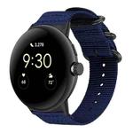 For Google Pixel Watch 3 45mm xDfind Ring Buckle Nylon Canvas Watch Band(Midnight Blue)