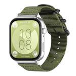 For Huawei Watch Fit4 / Fit4 Pro / Fit3 xDfind Ring Buckle Nylon Canvas Watch Band(Army Green)