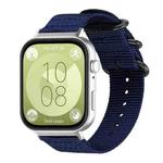 For Huawei Watch Fit4 / Fit4 Pro / Fit3 xDfind Ring Buckle Nylon Canvas Watch Band(Midnight Blue)