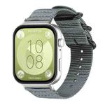 For Huawei Watch Fit4 / Fit4 Pro / Fit3 xDfind Ring Buckle Nylon Canvas Watch Band(Grey)
