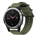 For Garmin Fenix 8/7/6/5 22mm xDfind Ring Buckle Nylon Canvas Watch Band(Army Green)