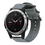 For Garmin Fenix 8/7/6/5 22mm xDfind Ring Buckle Nylon Canvas Watch Band(Grey)
