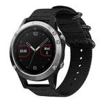 For Garmin Fenix 8/7/6/5 22mm xDfind Ring Buckle Nylon Canvas Watch Band(Black)