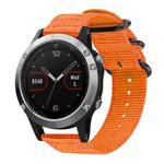For Garmin Fenix 8/7/6/5 22mm xDfind Ring Buckle Nylon Canvas Watch Band(Orange)