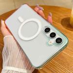 For Samsung Galaxy F35 / M35 Contrast Color Gradient Transparent MagSafe Phone Case(Blue Green + Pink)