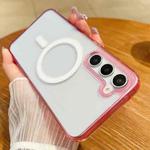 For Samsung Galaxy S20 Contrast Color Gradient Transparent MagSafe Phone Case(Purple Pink + Light Purple)