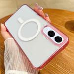 For Samsung Galaxy S25 Edge 5G Contrast Color Gradient Transparent MagSafe Phone Case(Purple Pink + Light Purple)