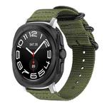 For Samsung Galaxy Watch Ultra / Ultra 2025 xDfind Ring Buckle Nylon Canvas Watch Band(Army Green)