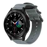 For Samsung Galaxy Watch 7 / 6 / 5 / FE xDfind Ring Buckle Nylon Canvas Watch Band(Grey)