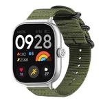 For Xiaomi Smart Band 9 Pro/8 Pro/Redmi Watch 5/4 xDfind Ring Buckle Nylon Canvas Watch Band(Army Green)