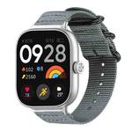 For Xiaomi Smart Band 9 Pro/8 Pro/Redmi Watch 5/4 xDfind Ring Buckle Nylon Canvas Watch Band(Grey)