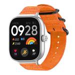For Xiaomi Smart Band 9 Pro/8 Pro/Redmi Watch 5/4 xDfind Ring Buckle Nylon Canvas Watch Band(Orange)