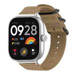 For Xiaomi Smart Band 9 Pro/8 Pro/Redmi Watch 5/4 xDfind Ring Buckle Nylon Canvas Watch Band(Khaki)
