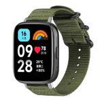 For Redmi Watch 3 Active / Watch 3 Lite xDfind Ring Buckle Nylon Canvas Watch Band(Army Green)
