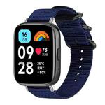 For Redmi Watch 3 Active / Watch 3 Lite xDfind Ring Buckle Nylon Canvas Watch Band(Midnight Blue)