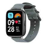 For Redmi Watch 3 Active / Watch 3 Lite xDfind Ring Buckle Nylon Canvas Watch Band(Grey)
