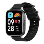 For Redmi Watch 3 Active / Watch 3 Lite xDfind Ring Buckle Nylon Canvas Watch Band(Black)